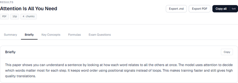 Tool screenshot of the plain language explanation